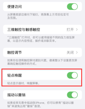 巴楚苹果授权维修站分享iPhone轻点无法唤醒怎么办 